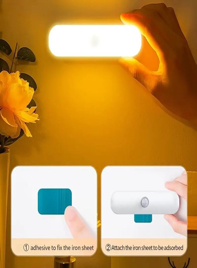 Niwlix مصباح ليلي LED بمستشعر حركة من نيوليكس (عبوة من قطعتين) - مصباح LED لاسلكي مغناطيسي قابل لإعادة الشحن، يعمل تلقائيًا، يُشغل/يُطفأ تلقائيًا، مناسب للخزائن، غرف النوم، المنازل، السلالم، المطابخ، الحمامات، وخزائن الملابس - Image 2